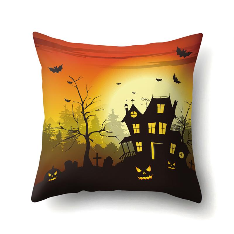 Halloween Pillowcase Car Waist Pillow Pumpkin Sofa Cushion Cover Office Home Living Room Pillowcase