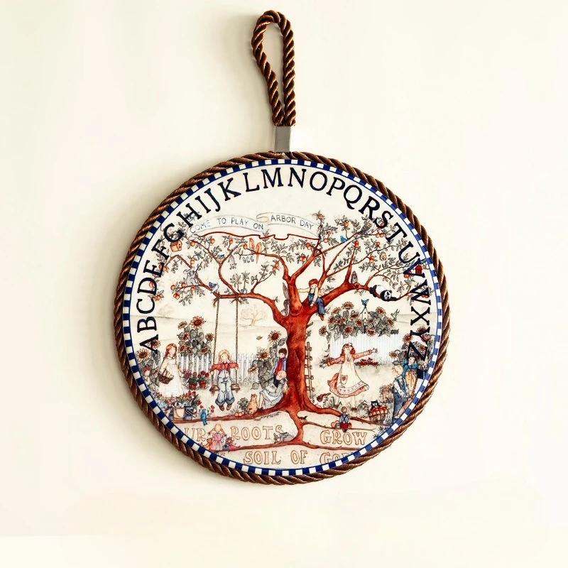 

17*17cm Retro European Ceramic Table Mat Round Casserole Pad Insulation Mat Heat Resistant Table Placemat Drink Cup Coasters 17x17cm