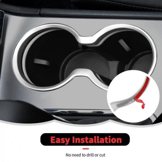 Gear Shift Water Cup Holder Cover Trim For Jeep Grand Cherokee Durango 11+silver