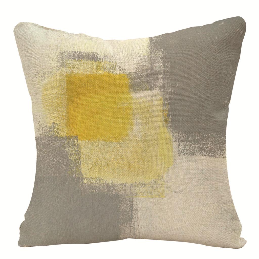 Home Oil Painting Geometric Abstract Pillow Case Sofa Pillow Cushion Cover