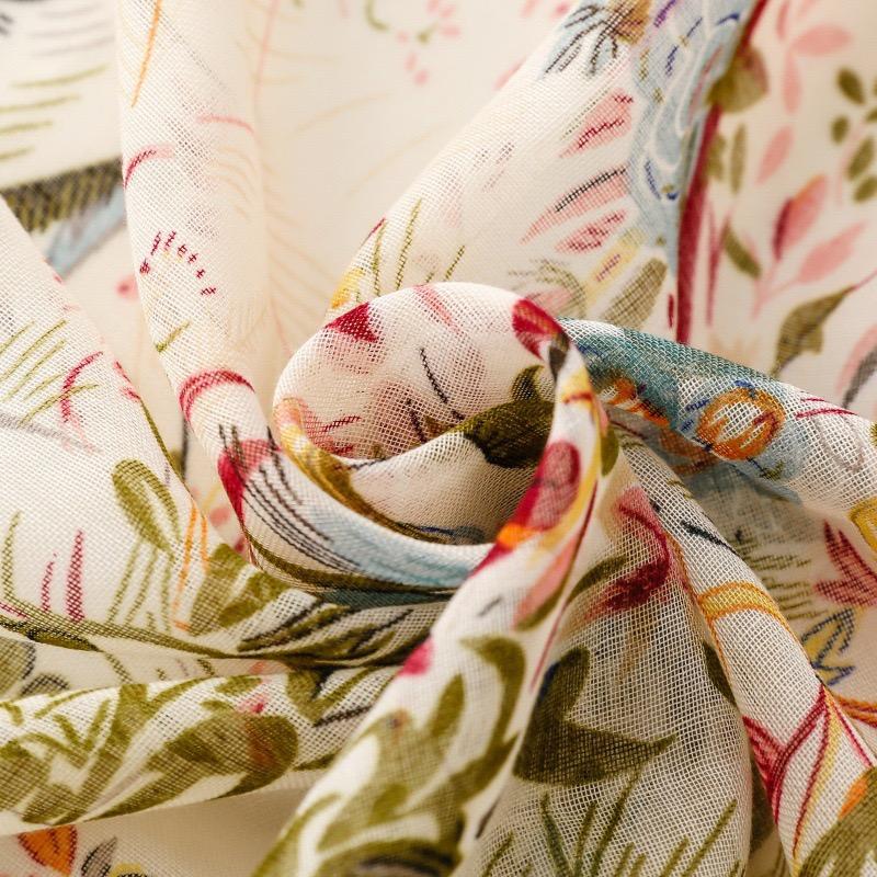 Van Gogh Designs Bird On Tree Floral Tassel Viscose Shawls Scarf Lady High Quality Thin Wrap Beach Stole Bufandas Muslim Hijab