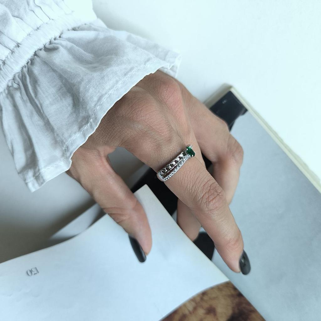 Silberring mit Nano-Smaragd 0,518ct, Artikelgewicht 2,61 g (2192138)