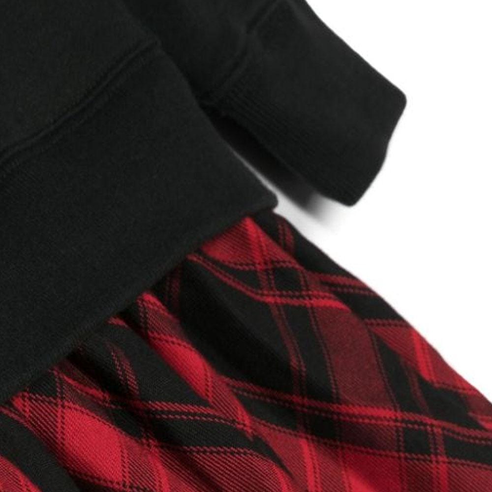 Polo Ralph Lauren Dress Logo Embroidery Patchwork Long Sleeve Kids Dresses Black 313920455-001
