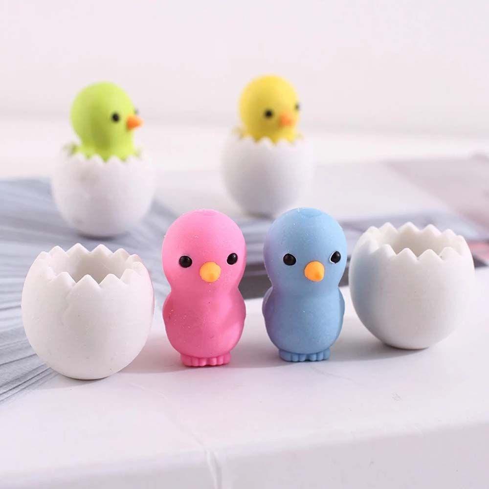 Learning Supplies Animal Eraser Eggshell Eraser Chicken Egg Erasers Chicken Baby Eraser Stationery