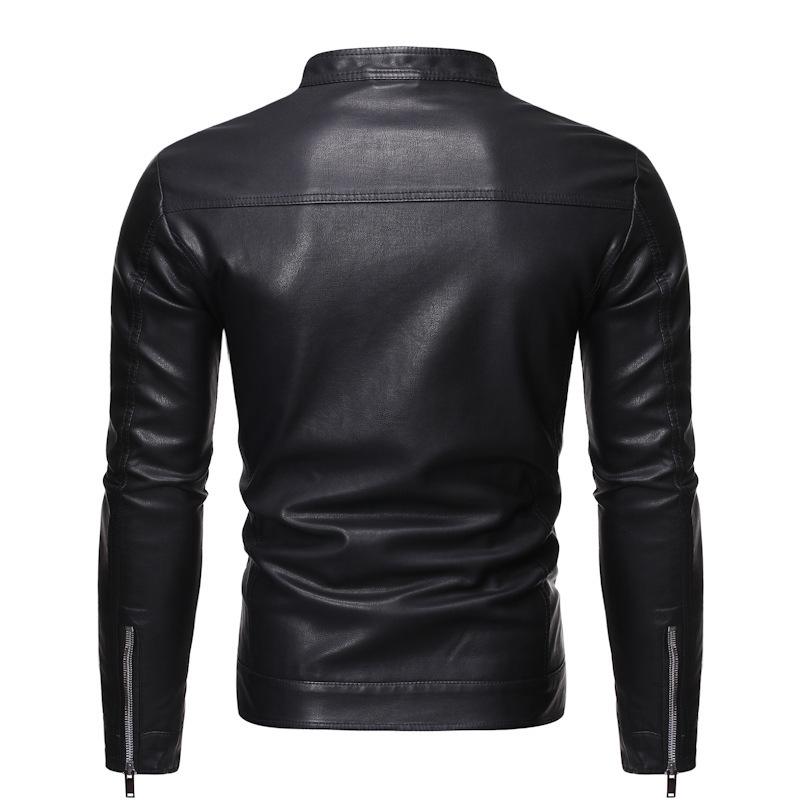 Men's Slim Casual Korean Style Leather Motorcycle Jacket