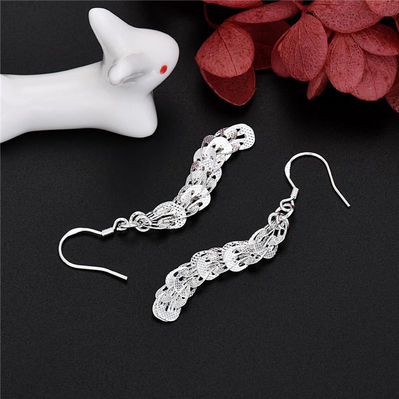 New Fine 925 Sterling Silver Elegant Earrings For Women Fashion Party Wedding Street Versatile Jewelry Valentine's Day GiftsGood product