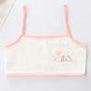 Girls' Cotton Breathable Training Bra - Wire-Free, Cartoon Design, Ages 8-12.