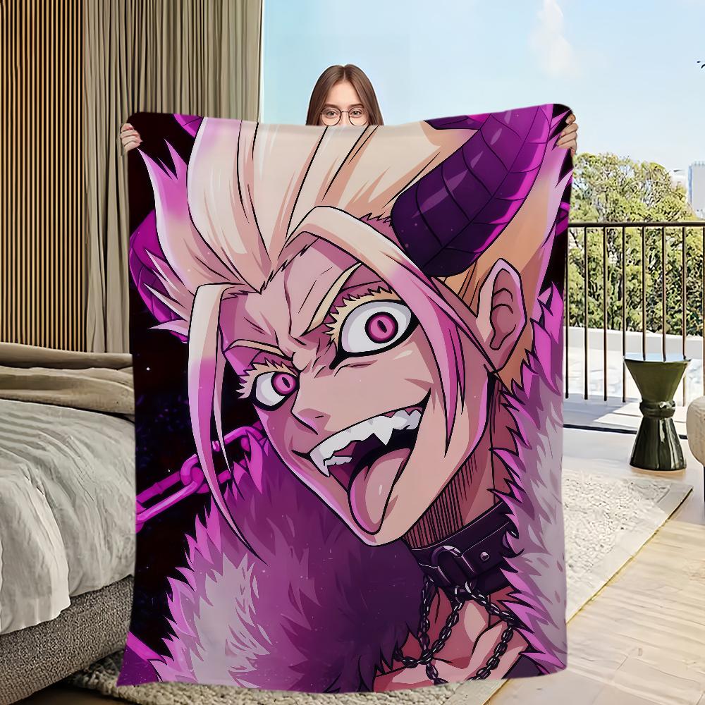

comic anime Flannel warm comfort soft plush blanket for sofa L-Lock bule living R-Ryusei room office Shidou bedroom travel gift 30x40in