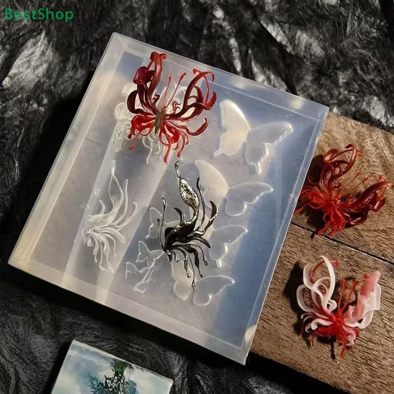 3D Relief Butterfly Silicone Nail Art Mold DIY Nail Decor Transparent Manicure Carving Template