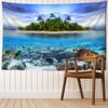 Island Landscape Painting Tapestry Wall Hanging Turtle Fish Aesthetic Room Bohemian Nature Art Mystery Home Decor