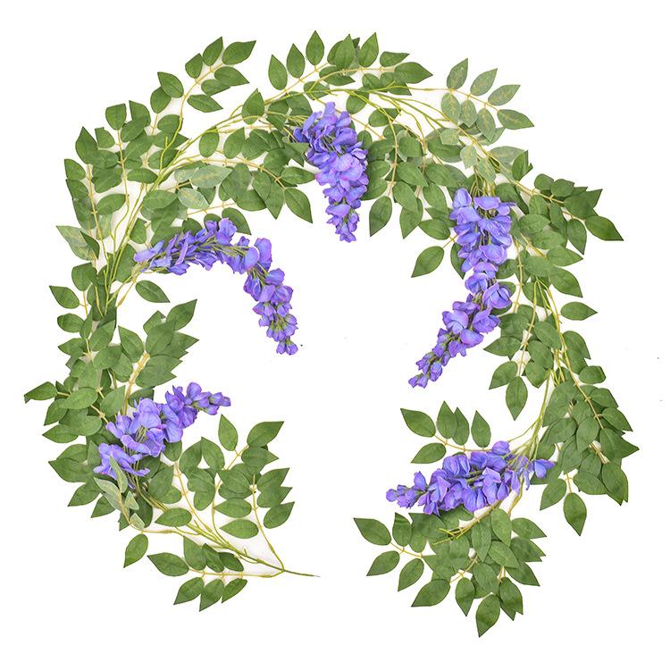 Wisteria Artificial Flower Vine Hanging Decoration for Ceilings and Air Conditioning Pipes
