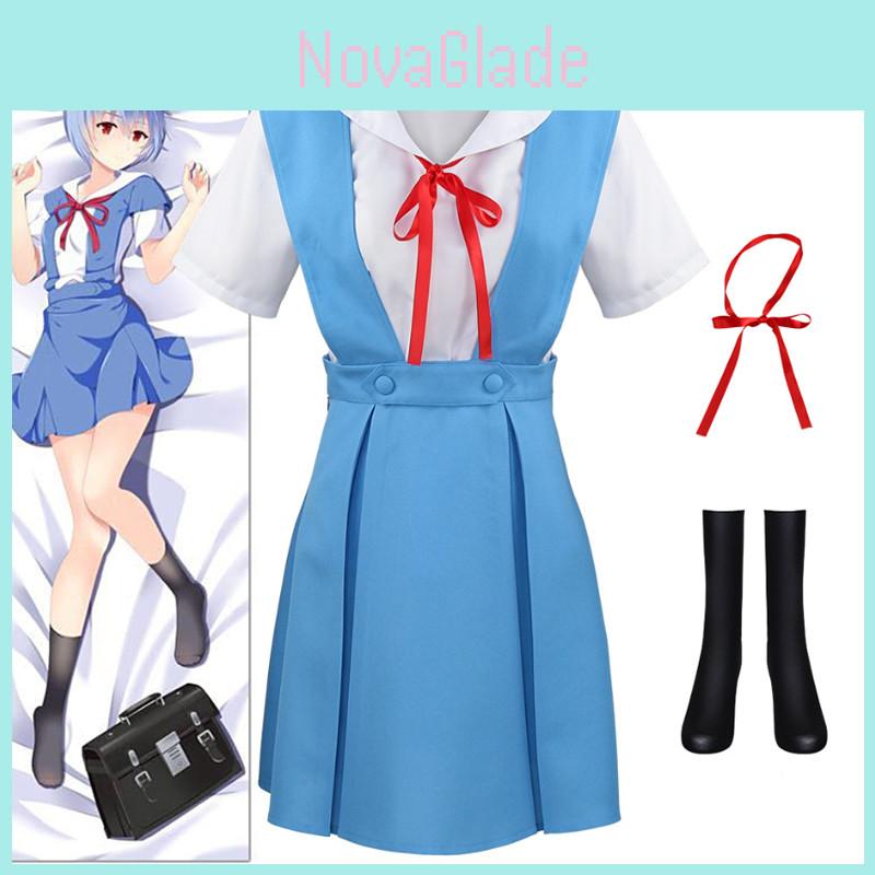 Gk-o Anime Ayanami Rei Asuka Langley Sohryu School Uniform Cosplay Costume Polyester Material Authentic To Character Look