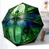 Dragonfly Pattern Print on a Stylish Automatic Folding Umbrella with 8 Iron Ribs, Portable and Foldable Sunshade Umbrella, Per