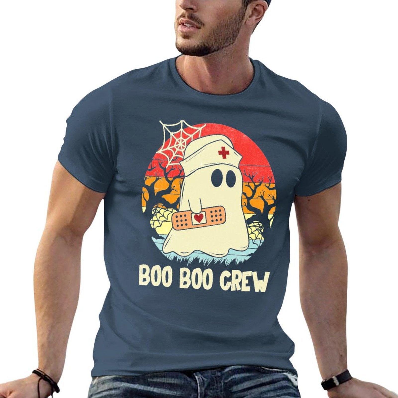 Boo-Boo-Crew-Nurse-Halloween-Shirt-For-Nurses-RN-Ghost T-Shirt Unisex t shirt cotton t shirt for Unisex 100 percent cotton T-Shirt S