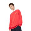 Anta Solid Color Logo Print Crew Neck Long Sleeve Sweatshirt Unisex Tops Red 952218764-6