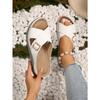 New Flat Casual Slippers Crossover Belt Buckle Solid Beach Shoes Women