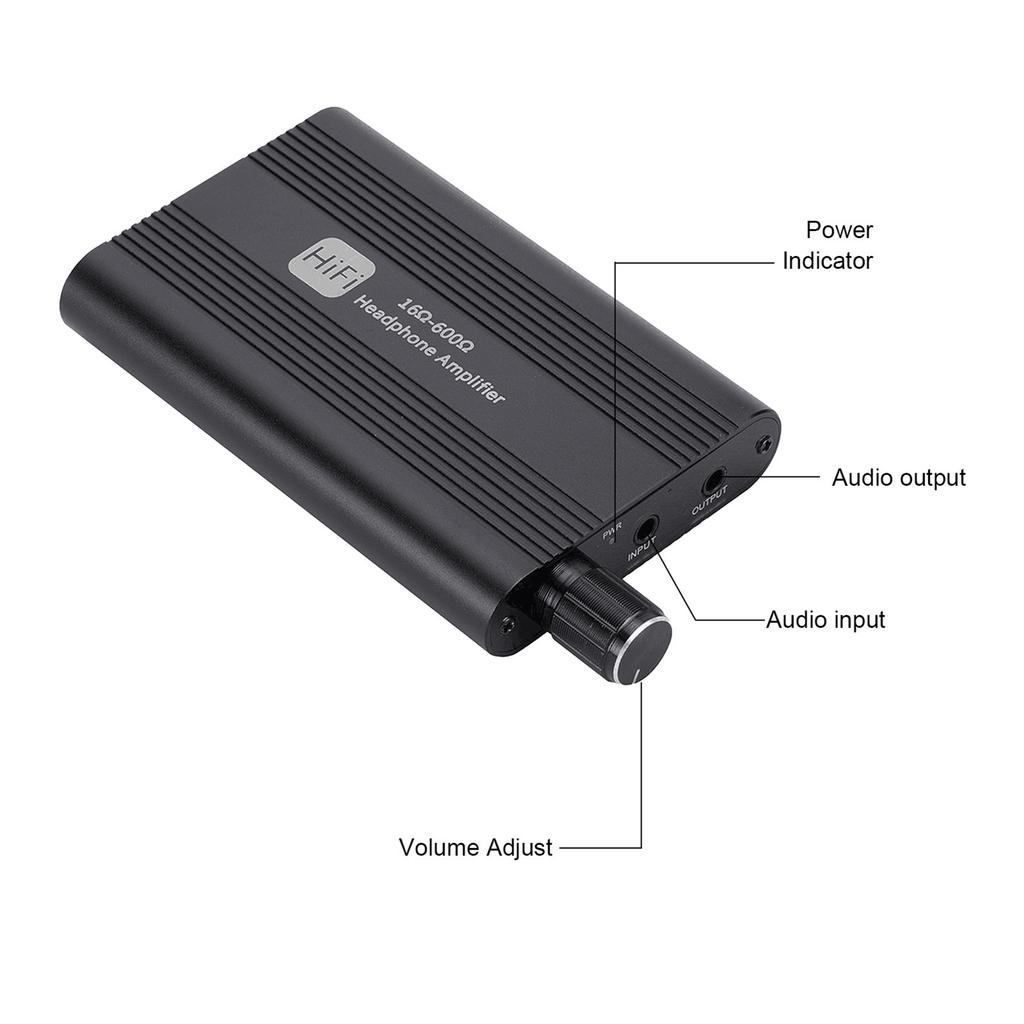 Portable Headphone Amplifier, Aluminum Alloy Hi Fi   Amp with 1500mAh Battery, 3.5mm   for Smartphone PC, 8H  , Christmas Gift for Musi