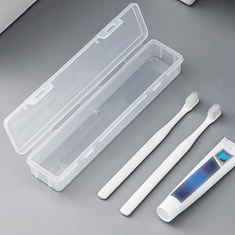1Pcs Portable Toothbrush Box Plastic Travel Toothbrush Case Transparent Toothbrush Holder Organizer Travel Practical Accessories