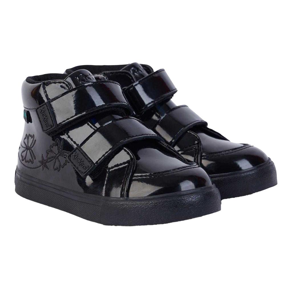 Kickers Childrens/Kids Tovni Hi Stardust Patent Leather Boots