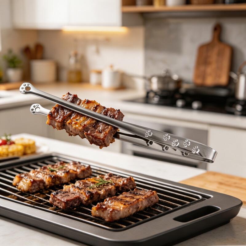 Baijie 316 Stainless Steel Cat Paw Food Tongs