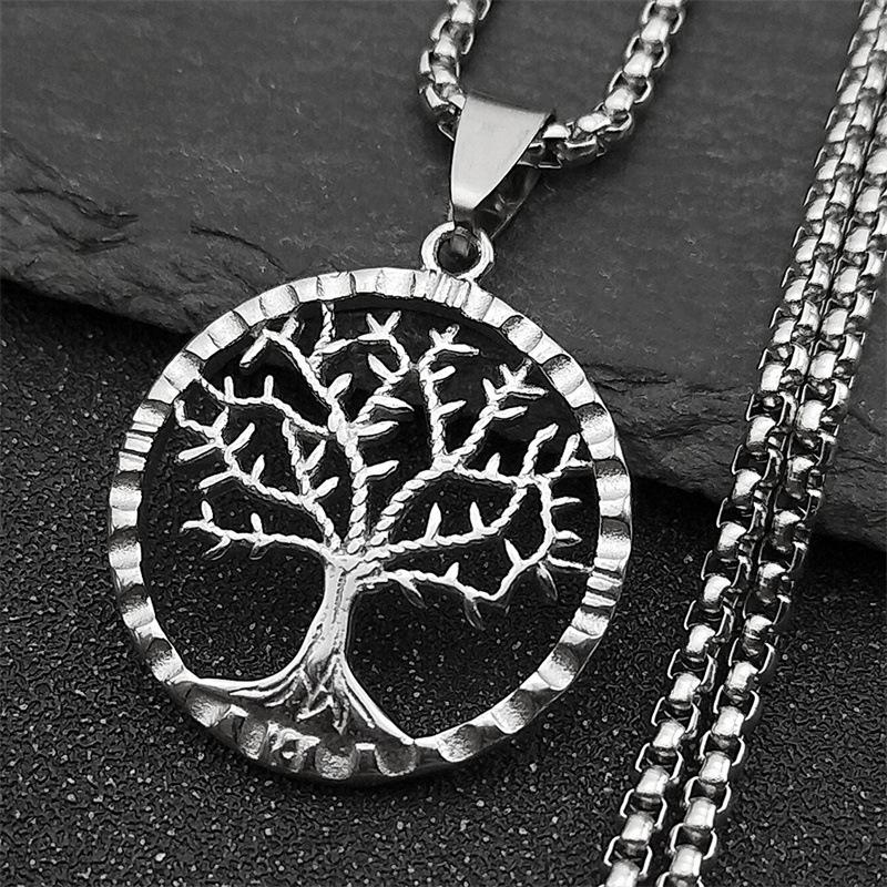 Vintage Hip Hop Style Tree of Life Titanium Steel Men's Pendant Necklace