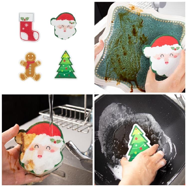 Christmas Patterned Sponges For Effective Cleaning Of Various Surfaces Dish Sponges For Efficient Kitchen Cleaning