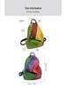 European & American Style Women's Colorful Patchwork Leather Anti-theft Backpack with Double Straps and Lock Buckle