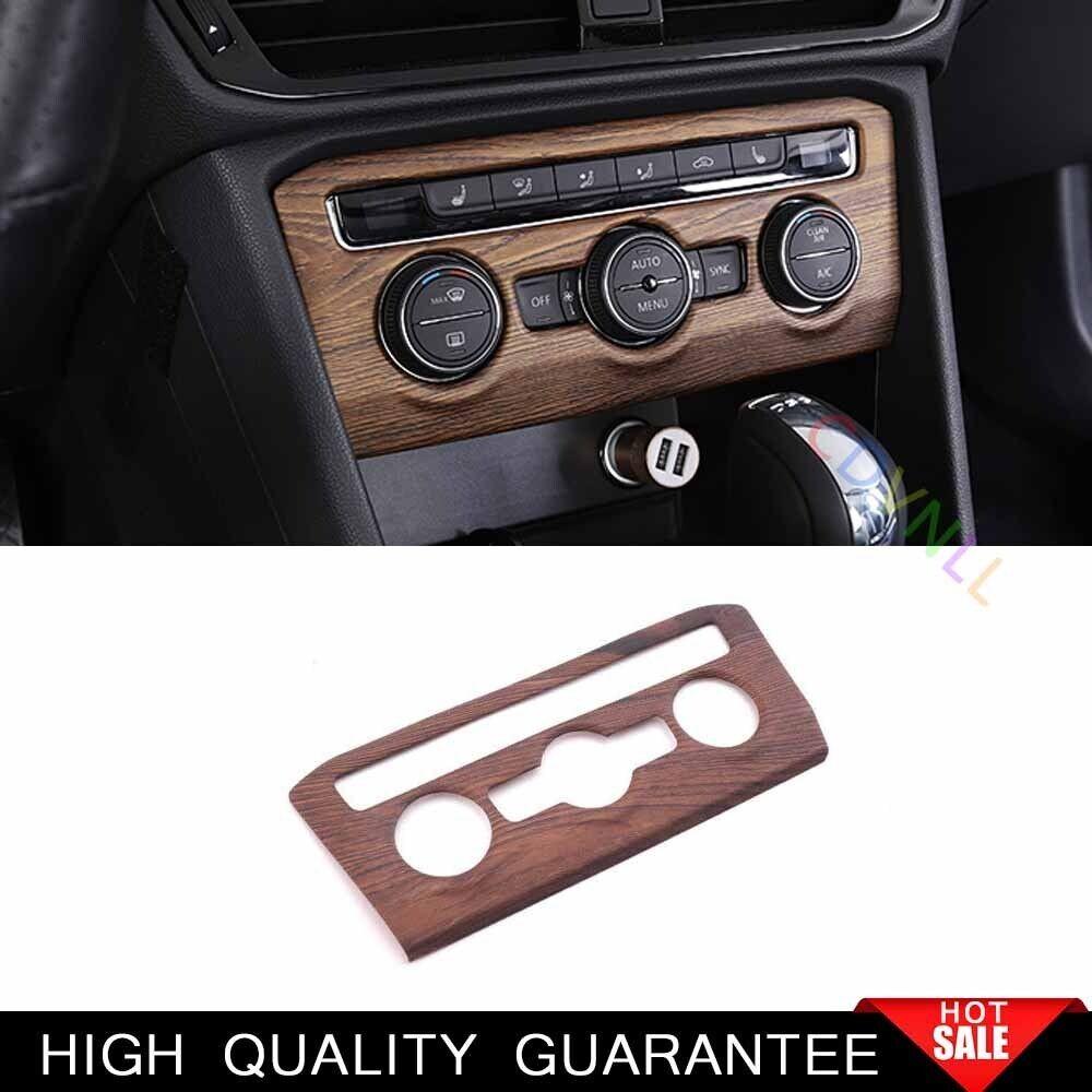 For Volkswagen Tiguan 2017-2021 Wood Grain Central Console AC Switch Panel Trim