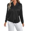 Summer Satin Shirt White Women's Solid Color Top Shirt