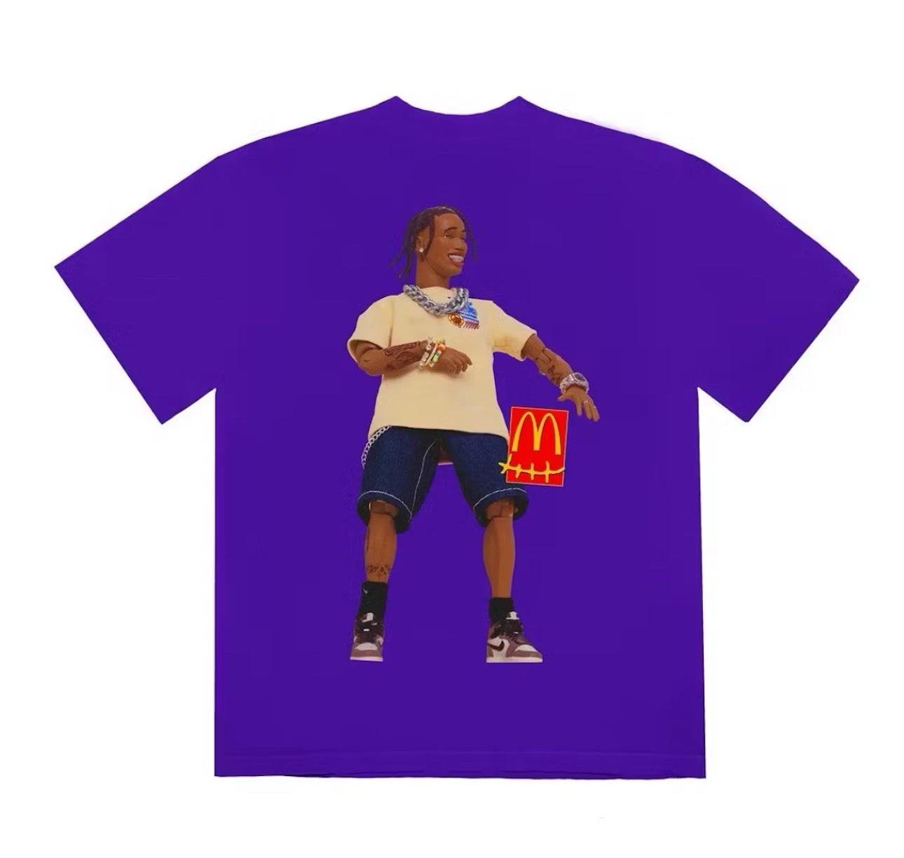 Travis Scott McDonald s Action Figure Series II Tee Purple Size L New 4XL