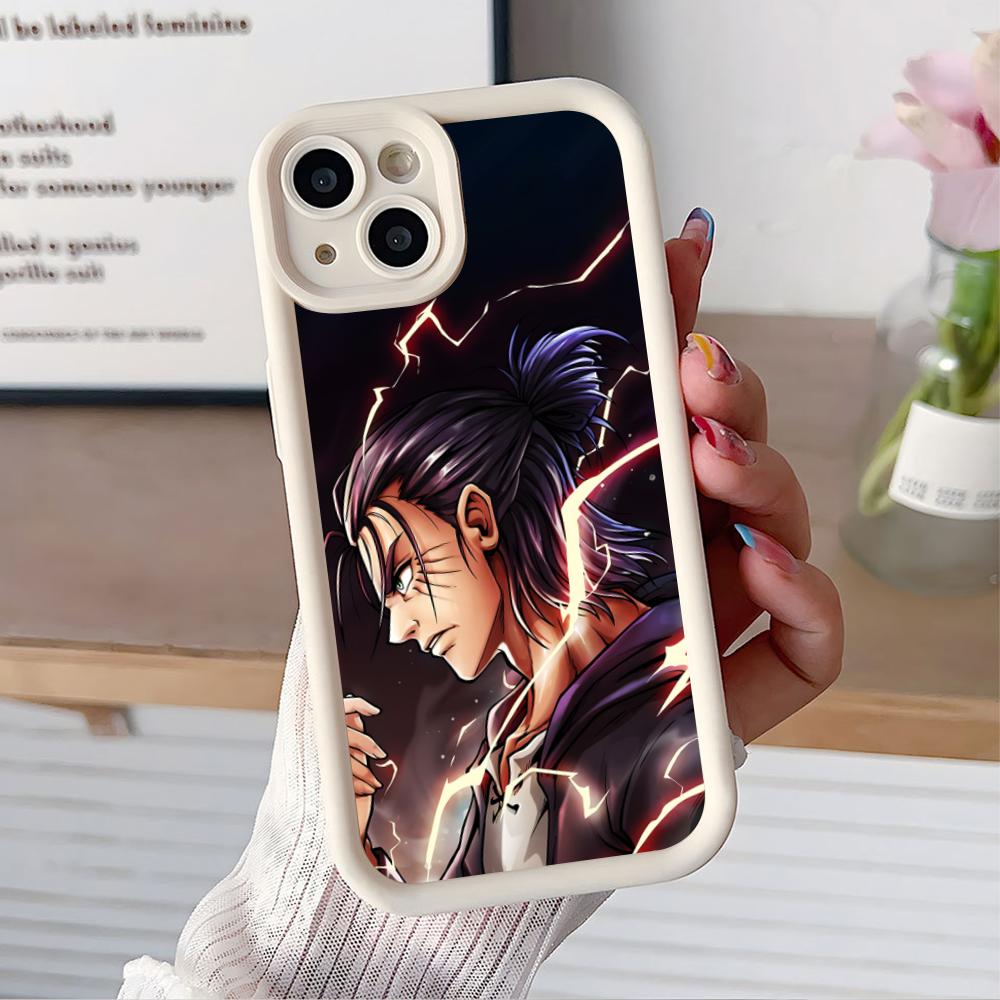 AOT Eren Yeager Verdickte TPU Handyhülle für iPhone 17 16 15 14 13 12 11 Air Pro Max Plus Bunte Hülle