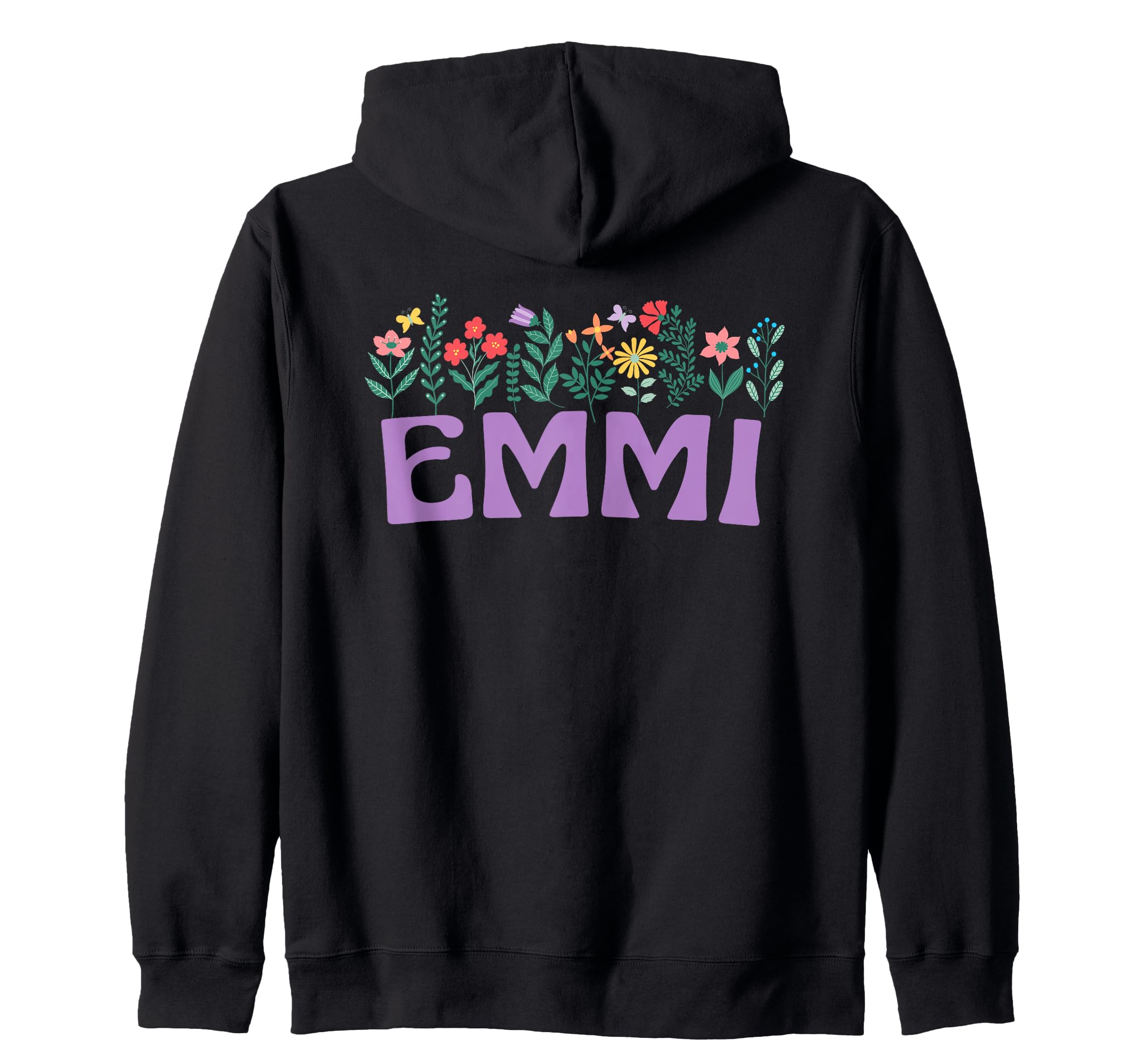 

Wildflower Floral EMMI First Name Day Zip Hoodie Mother s Women s чорний