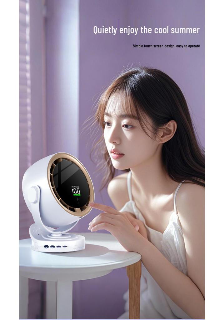2026 Silent Wall-Mounted Desktop Fan with Remote & Digital Display for Office & Kitchen
