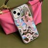 Ins Korean Cute Glitter Y2k Star Pendant Mirror Phone Case For Iphone 14 13 12 Pro Max Lovely Couple Shockproof Soft Cover Funda