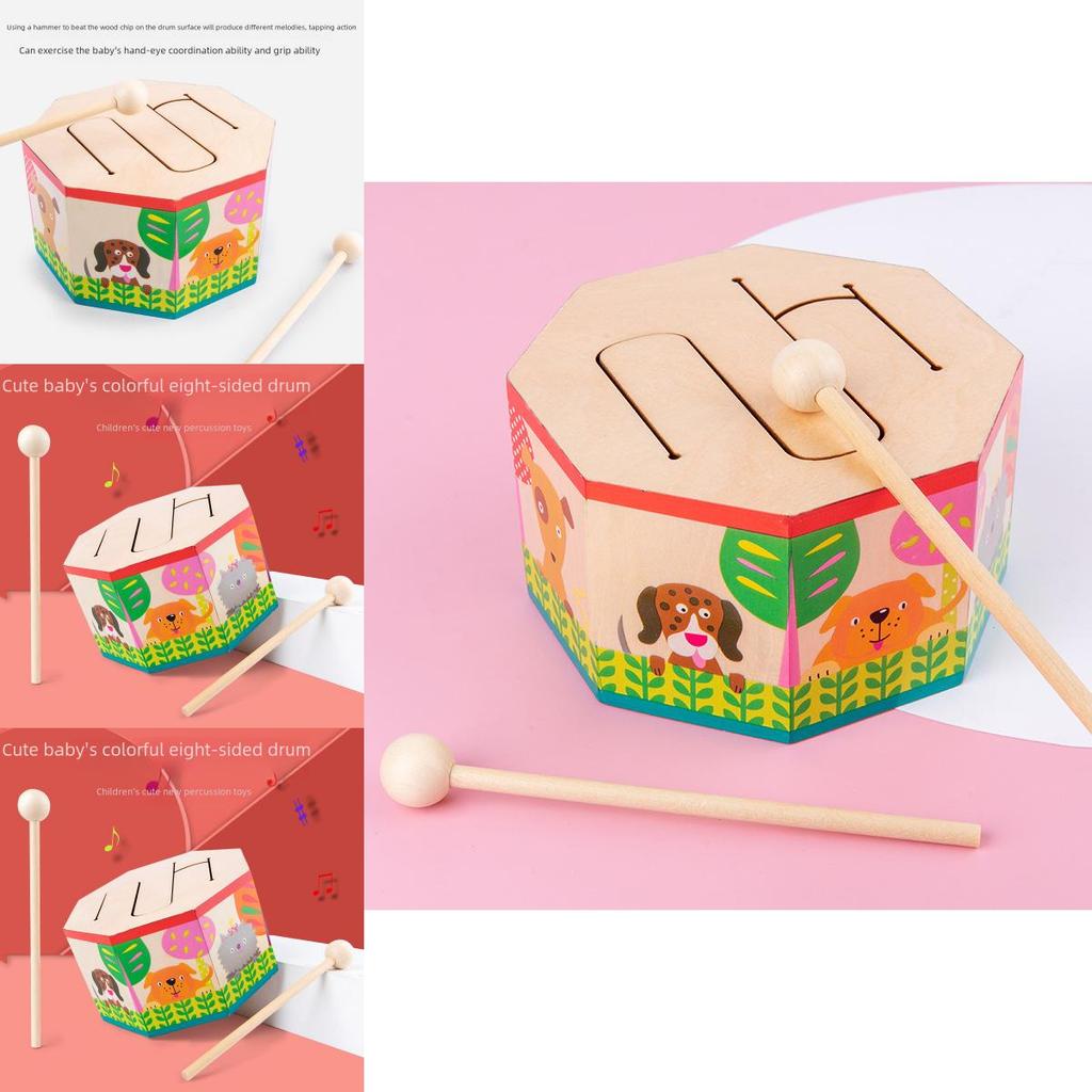 Wooden Octagonal Music Drum Toy For Kids With Sound And Early Education Play