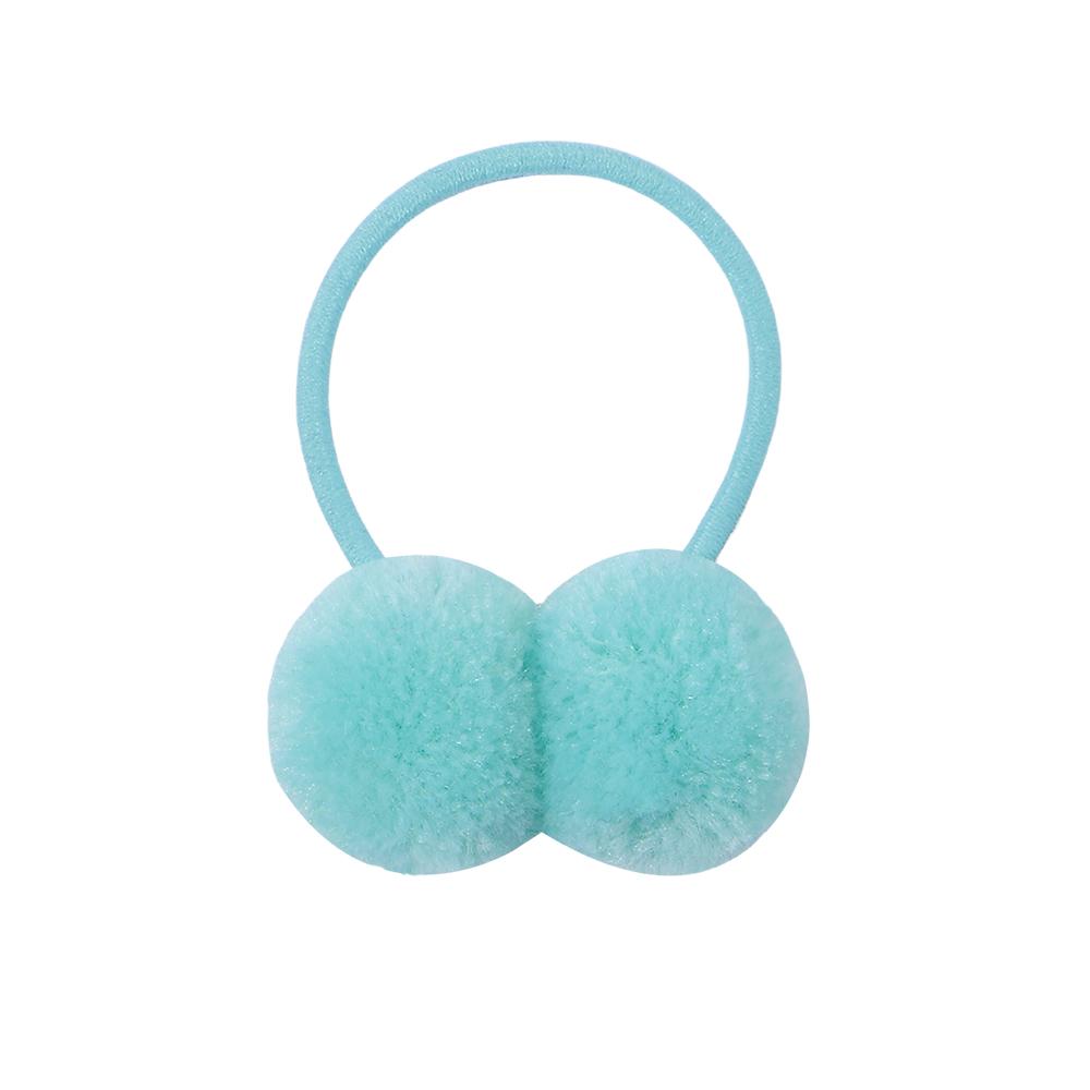 2/6/10Pcs Girls Scrunchies Double Plush Ball Hair Bands Set For Baby Kids Bobbles Elastic Hair Ropes Hair Accessories