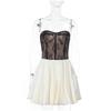 Women Splice Lace Strapless Dress Sexy Contrast High Waist A Line Puffy Mini Dresses Lady 2026 Spring Summer New Club Dress