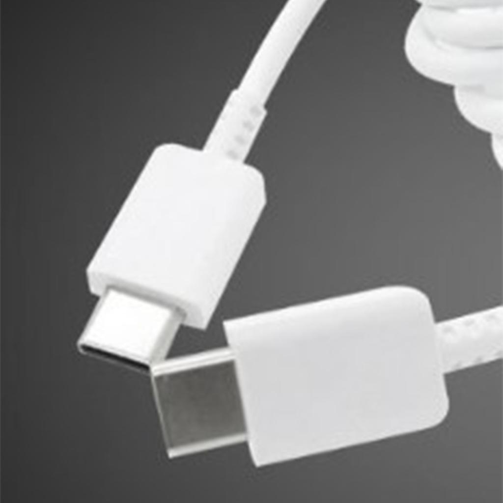 Type C to Type C Cable PD Fast Charging Flexible Type C Data Cord for Android for Note 10 Phone 3.3ft White