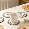 Retro Diatomite Coaster Heat-Resistant Placemat Quick-Dry Absorbent Mat for Cups Mugs Bowls Non-Slip Reusable Elegant Kitchen Table Decor