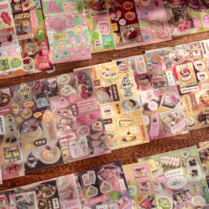 Sticker im japanischen Stil, gestanzt: Niedliches Essen Manga zur DIY Journal Dekoration