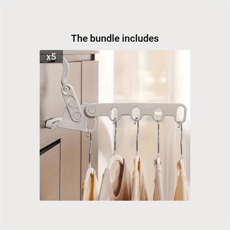 Space-Saving 5-Hole Foldable Hanger - Portable & Durable for Travel, Dorms, and Home Use, Drying Racks