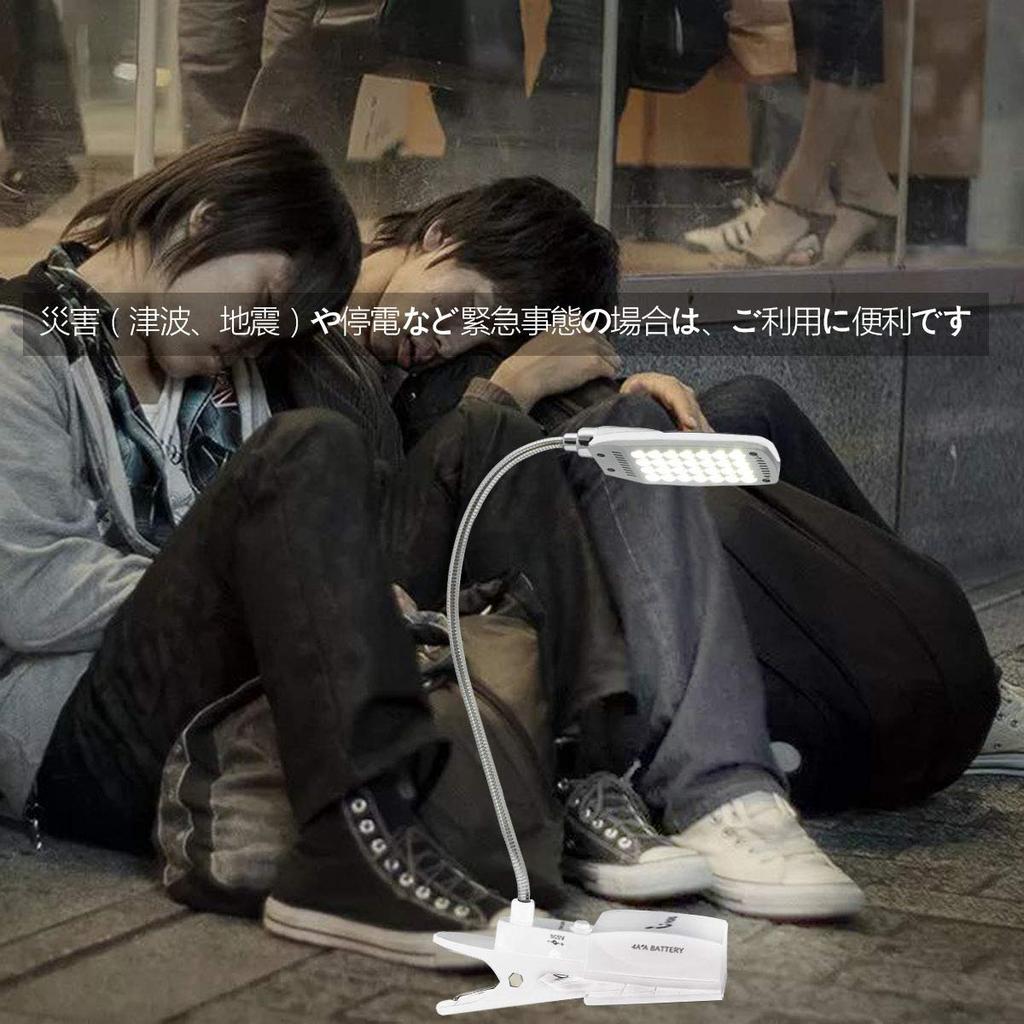 Desk Light Clip Light iHaHa LED 360 Degree Rotation Tabletop Stand Emergency Light Battery Operated Stand Lighting USB Charging Three Levels of