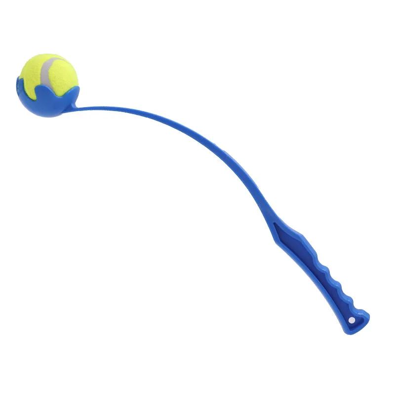 Interactive Dog Ball Launcher Toy for Fetch Training with 2 Durable Rubber Balls Automatic Cat Stick Thrower for Outdoor