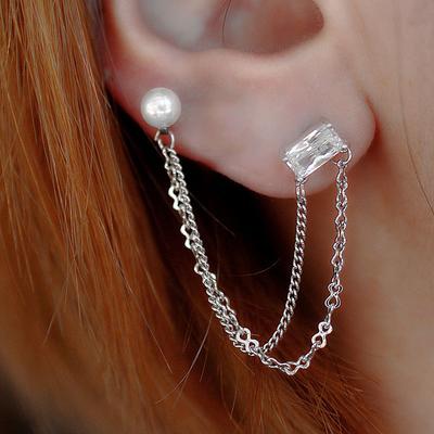 Two Ear Piercings Korean Style Ear Bone Nails Multi-layer Tassel Ear Chain Exaggerated New Style