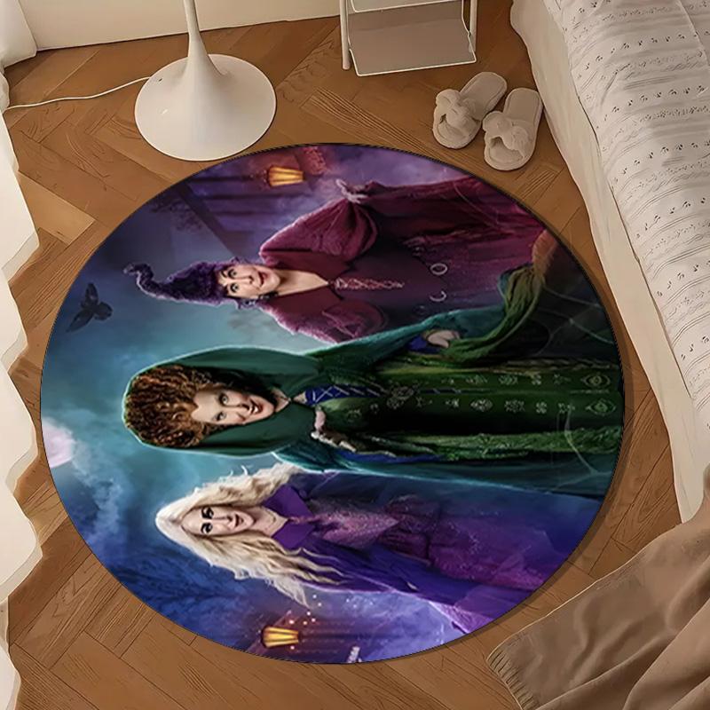 Pocus Halloween Magic Round Mat, Anti-slip Circle Carpet Chair Rug For livingroom,Bedroom, Doormat Home Decor Gift Christmas Gifts