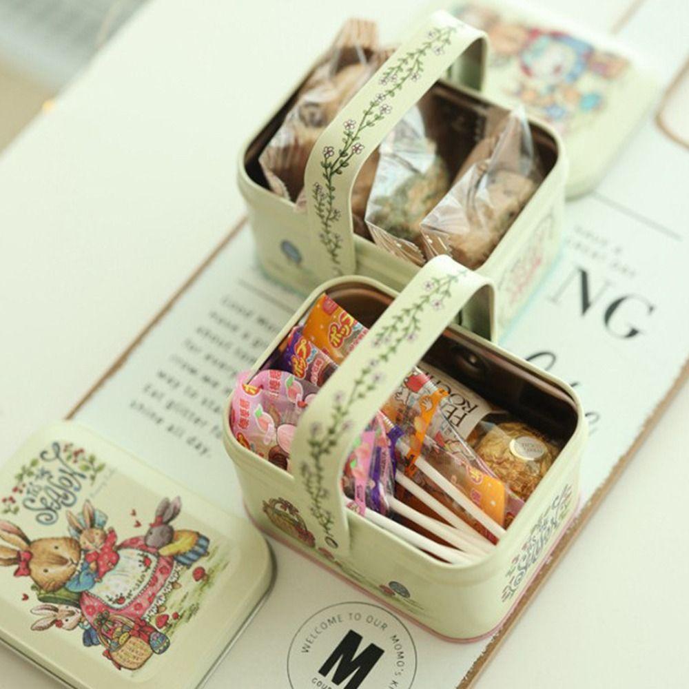 Painted Eggshel Packaging Candy Box Metal Print Metal Tin Cans Tinplate Case  Party Accessory