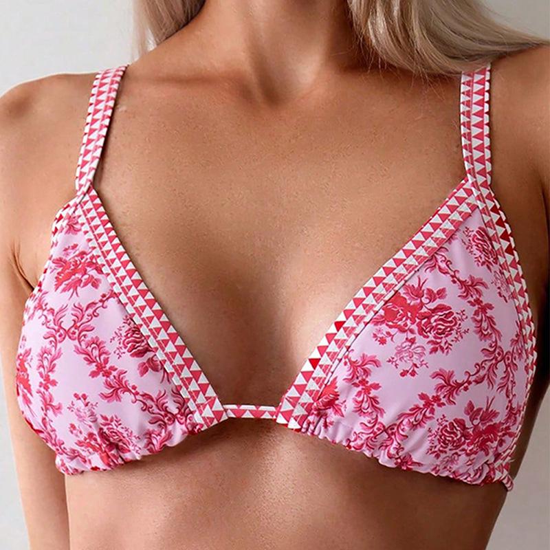 

2025 Women s Sexy European and American Print Bikini Swimwear Top L