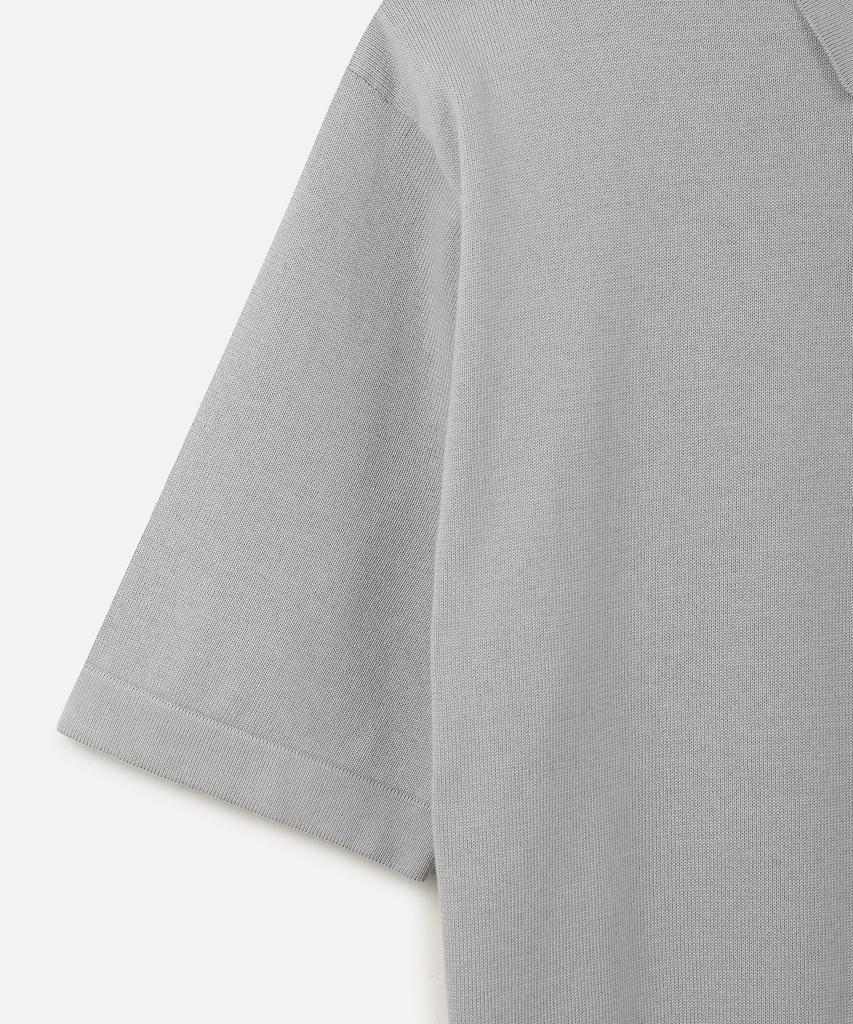 247Silijeu Supima Cotton Collared Half Knit Light Gray (Type B)