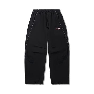 Pantalones largos casuales holgados de la serie deportiva retro Li Ning para hombre, parte inferior, negro AYKVB83-2