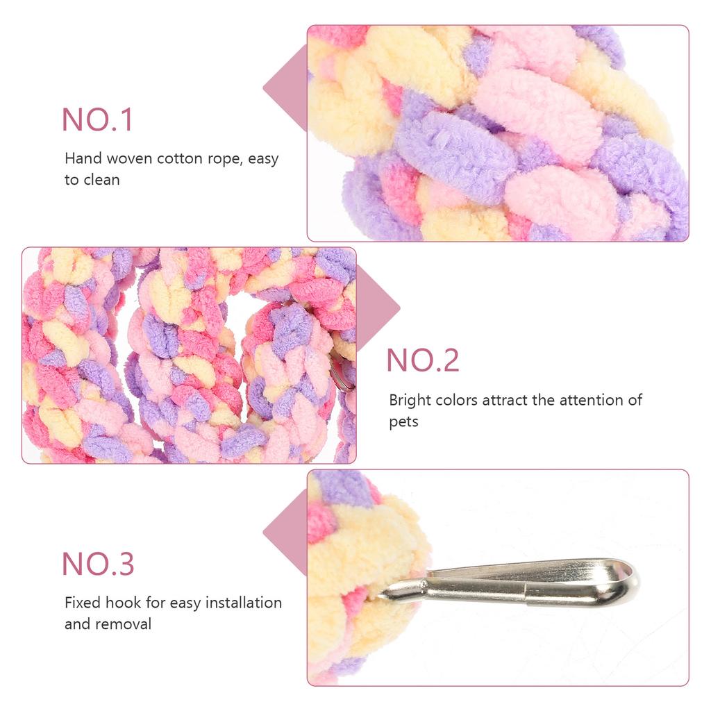 Cotton Rope Toy Climbing Rope For Bird Rope Perch Lizard Climbing Toy Small Pet Rope Toy Hamster Cage Decor Pet Swing
